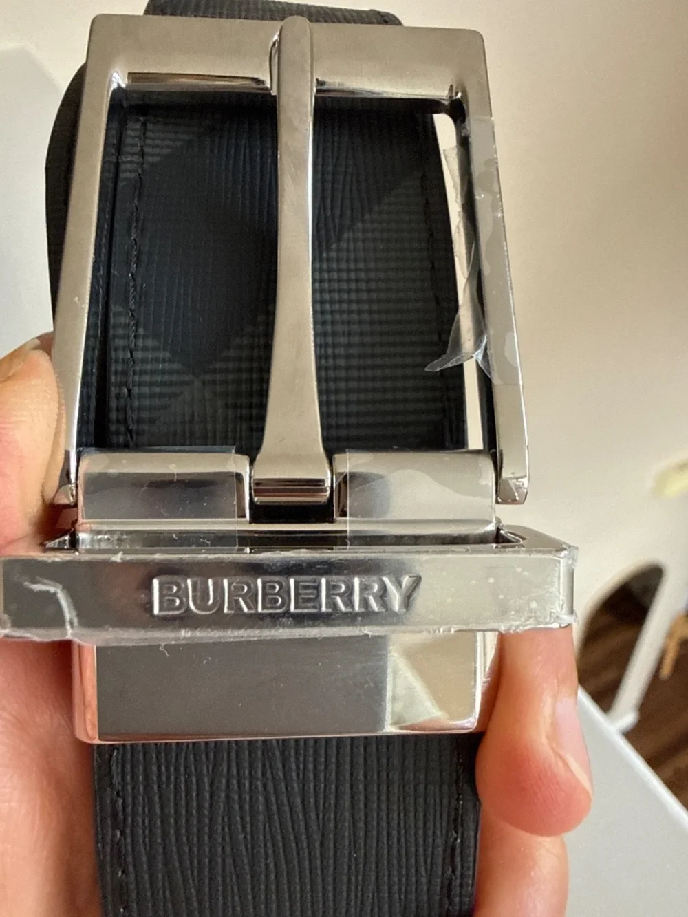 Burberry Louis Reversible Check Belt- Size 34 NWOT
